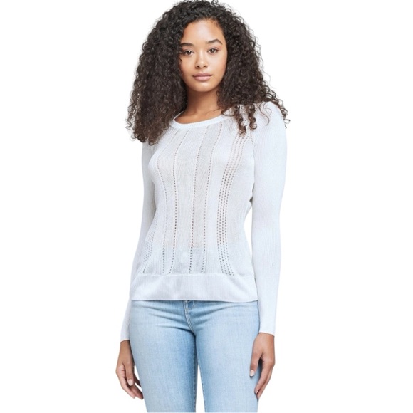 L'AGENCE Women's 'WHITLEY' Ivory CREWNECK KNIT SWEATER Size Small - Picture 1 of 8